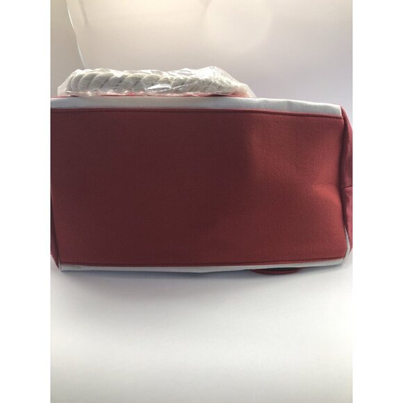PortoVino Beach Wine Tote Red White Stripe Bag W/ Hidden Insulated Compartment - Picture 11 of 13
